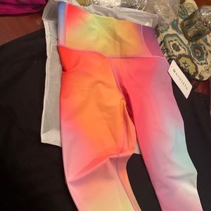 Athleta, rainbow colored, tights